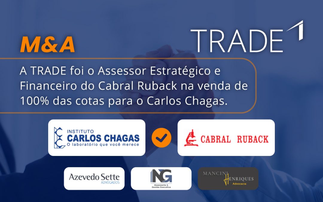A TRADE foi o Assessor Estratégico e Financeiro do Cabral Ruback na venda de 100% das cotas para o Carlos Chagas